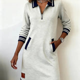 Cora Chic Long-Sleeve Cotton Dress