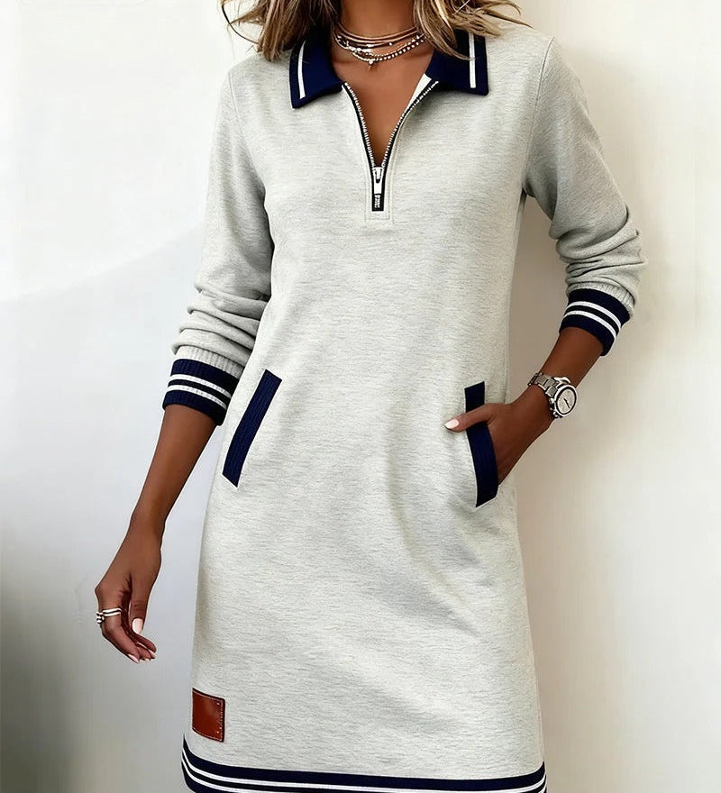 Cora Chic Long-Sleeve Cotton Dress
