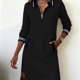 Cora Chic Long-Sleeve Cotton Dress
