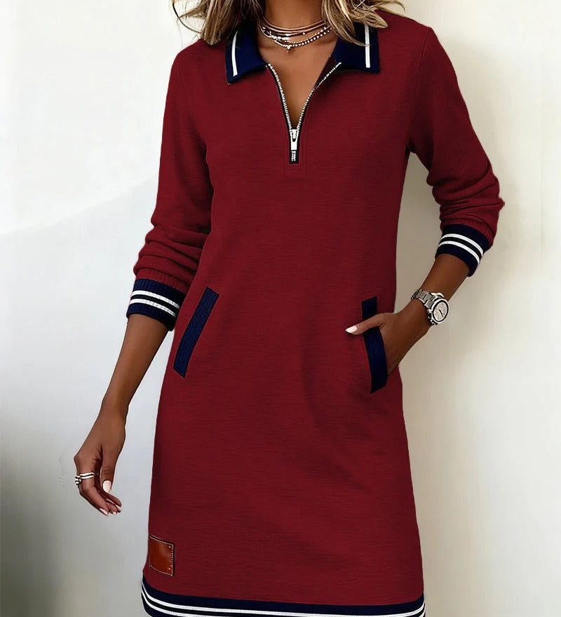 Cora Chic Long-Sleeve Cotton Dress