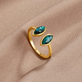 Luxe Green Stone Ring