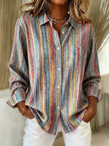 Judith | Multicolour Stripe Button-Up Shirt