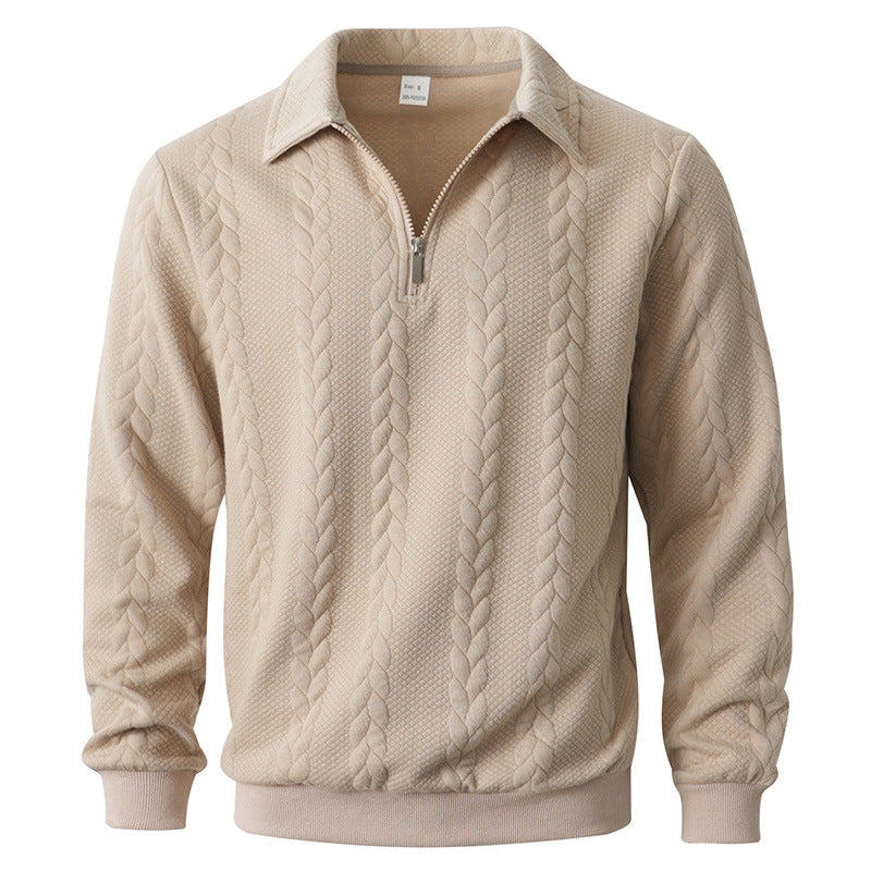 Paul | Patterned Zip-Neck Jumper