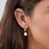 Gold-Tone Knot & Freshwater Pearl Earrings