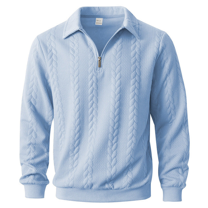 Paul | Patterned Zip-Neck Jumper