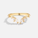 Peace Crystal Gold-Tone Vine Ring