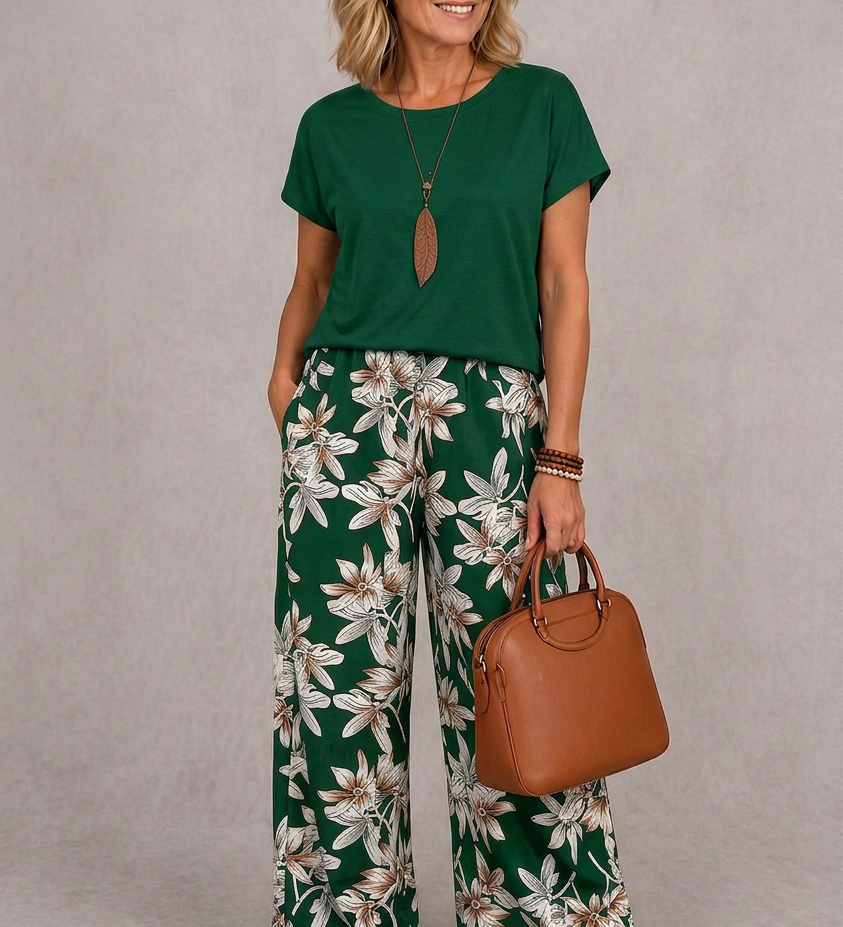 Rosie Elegant Floral Two-Piece Set