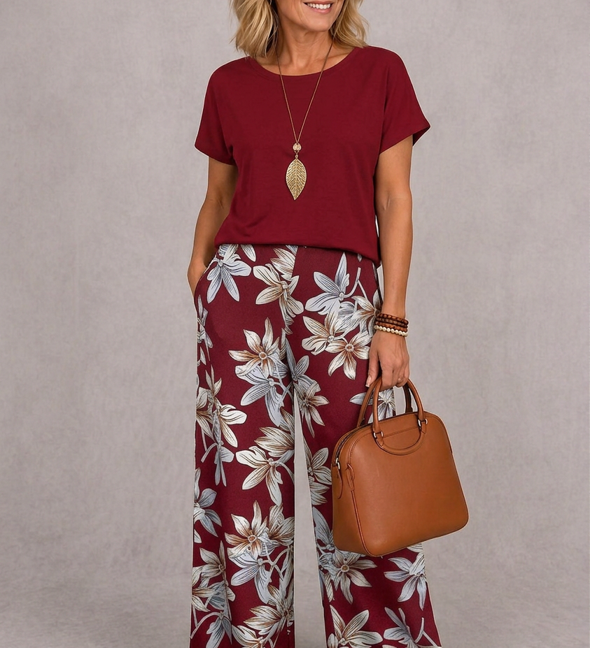 Rosie Elegant Floral Two-Piece Set