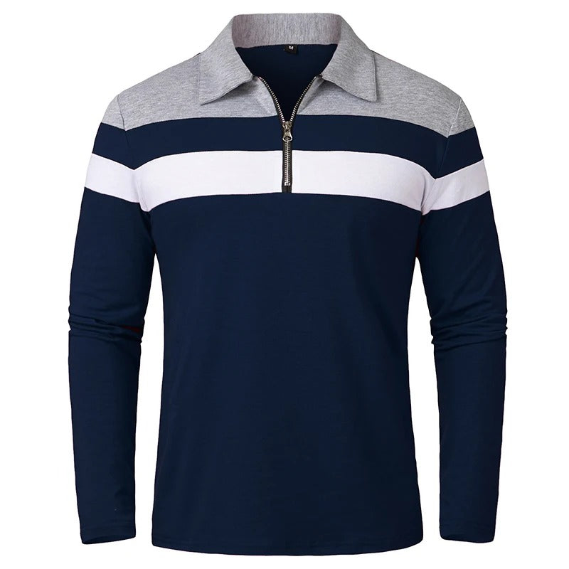 Oliver | Striped Zip-Neck Jumper