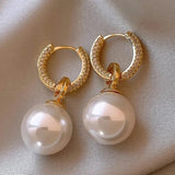 Elegant Pearl-Effect Drop Earrings