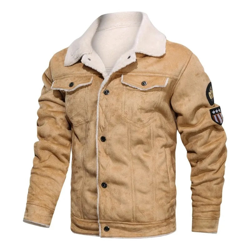 Matthew | Fleece-Detail Leather-Look Jacket