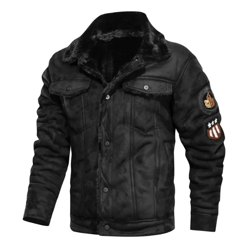 Matthew | Fleece-Detail Leather-Look Jacket