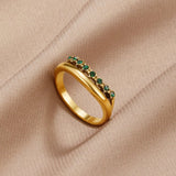 Mary - Emerald Green Multilayer Ring