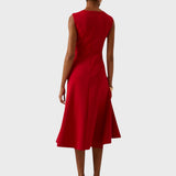 Terezija - Ruched asymmetric midi dress