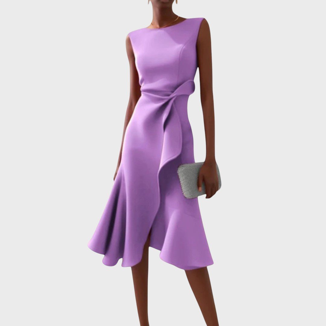 Terezija - Ruched asymmetric midi dress