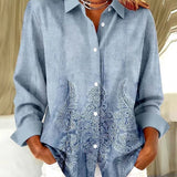 Valerie | Botanical Print Button-Up Shirt
