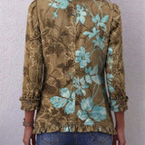Tihana™ | Floral jacket with color transition and ruffles