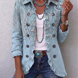 Katarina™ | Paisley print jacket with ruffles