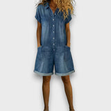 Rita Vintage Denim-Look Playsuit