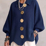 Katarina | Oversized cardigan with gold buttons