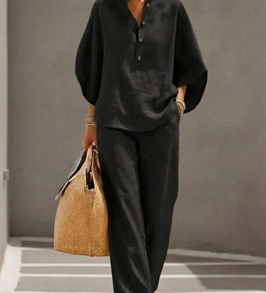 Maribel Linen-Blend Set