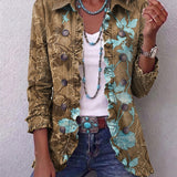 Tihana™ | Floral jacket with color transition and ruffles