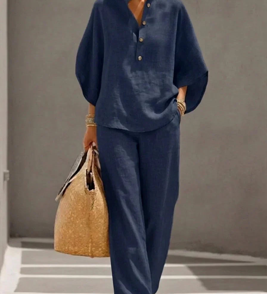 Maribel Linen-Blend Set