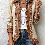 Gordana™ | Bohemian-style floral jacket with ruffles