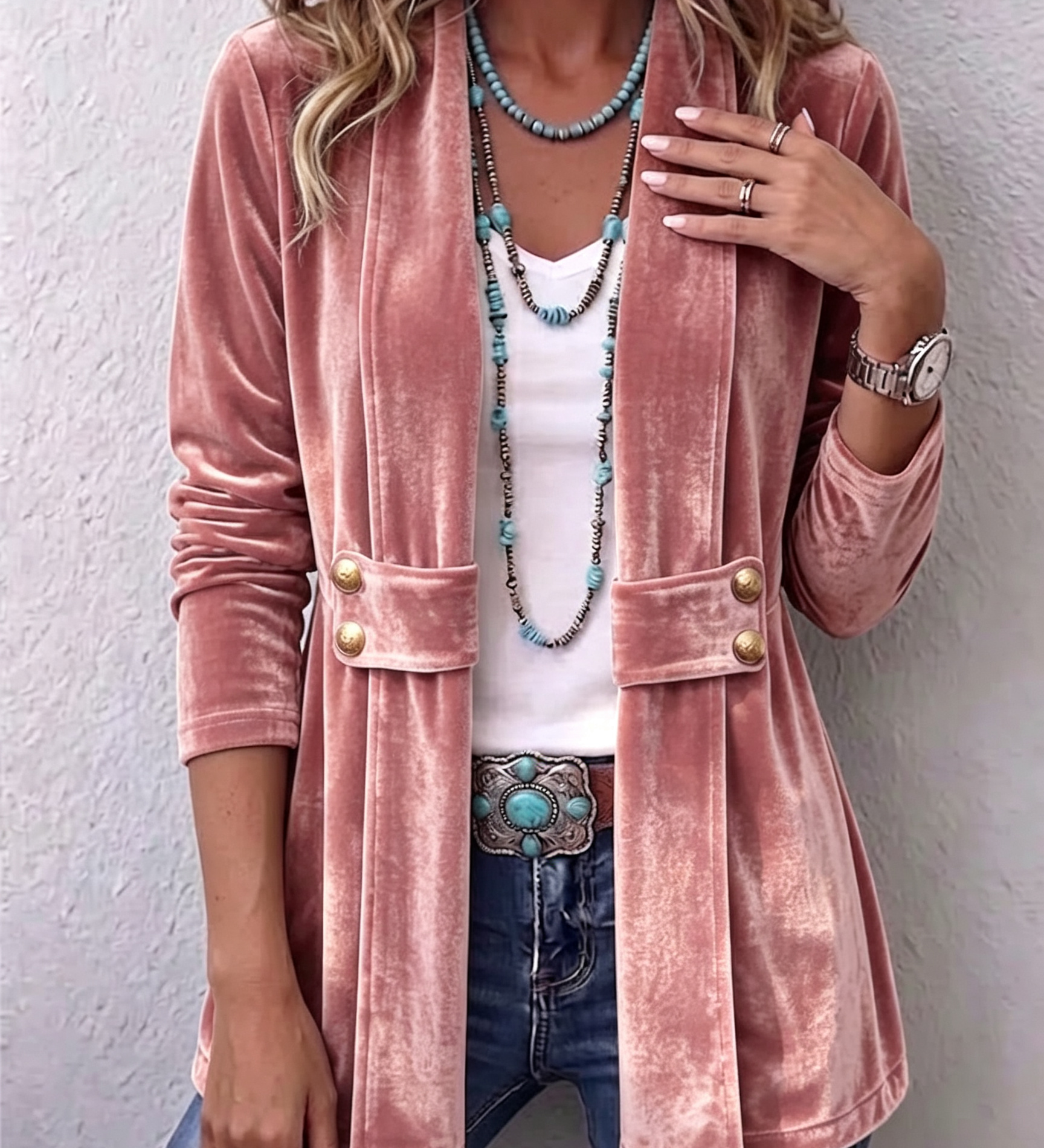 Snježana™ | Jacket with decorative buttons on the collar