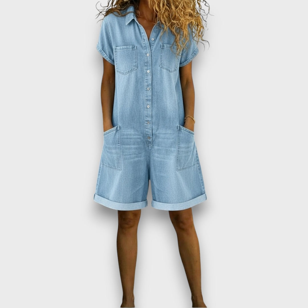 Rita Vintage Denim-Look Playsuit