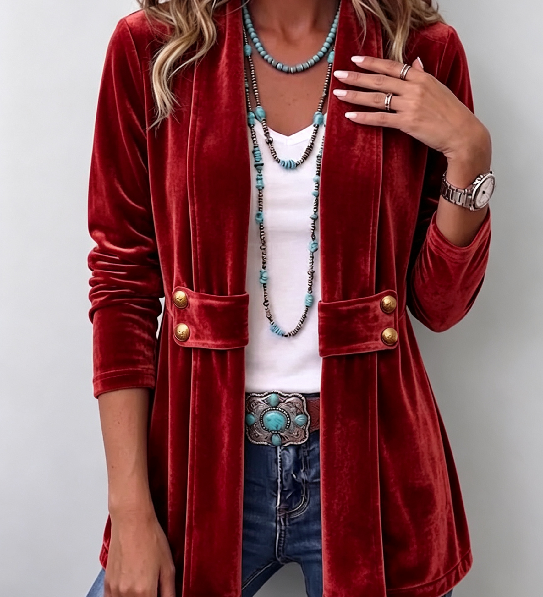 Snježana™ | Jacket with decorative buttons on the collar