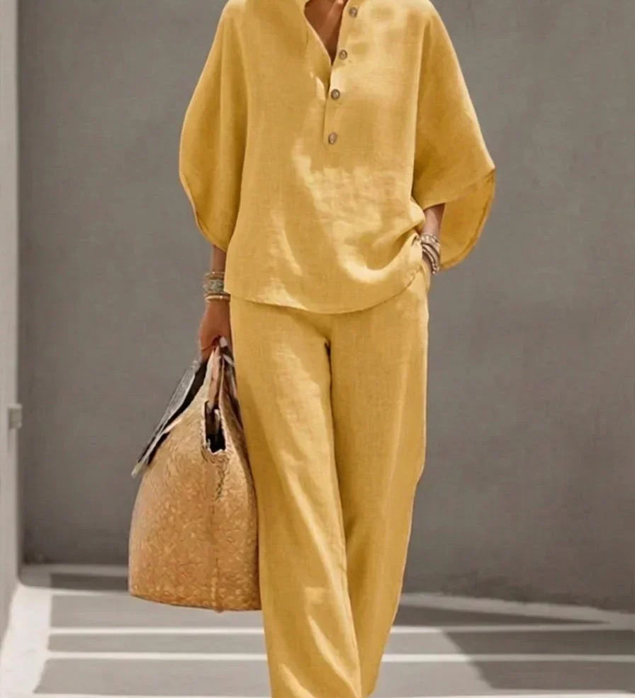 Maribel Linen-Blend Set