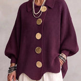 Katarina | Oversized cardigan with gold buttons