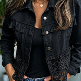 Slavica™ | Jacket with fringe and lace details