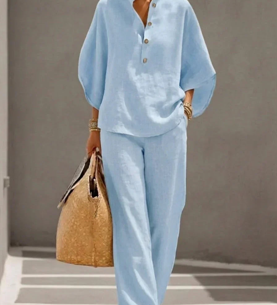 Maribel Linen-Blend Set