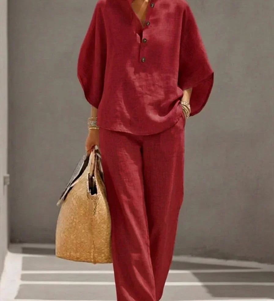 Maribel Linen-Blend Set