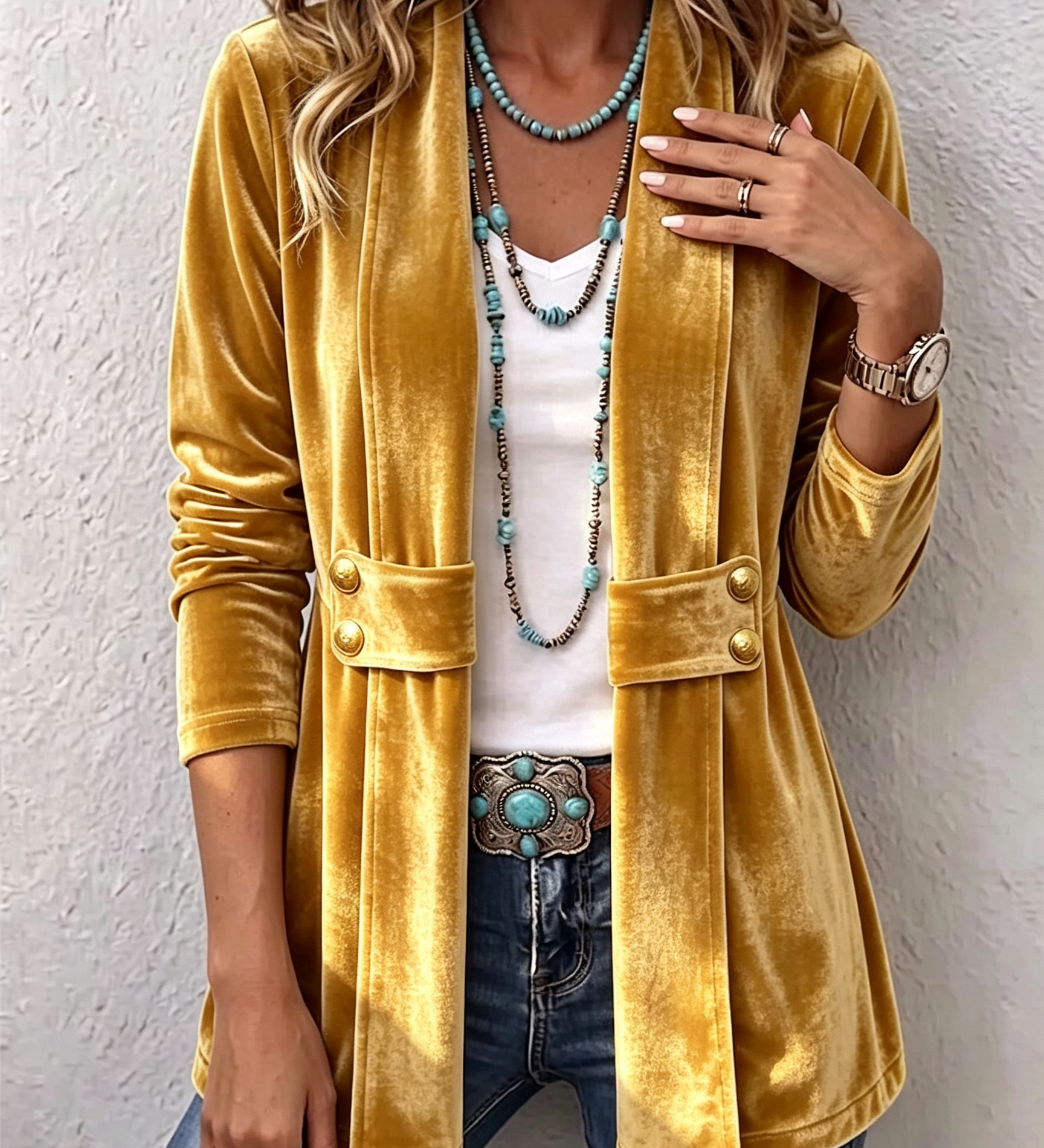Snježana™ | Jacket with decorative buttons on the collar