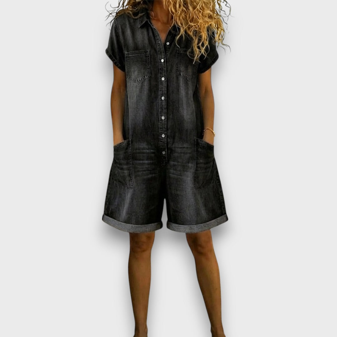 Rita Vintage Denim-Look Playsuit