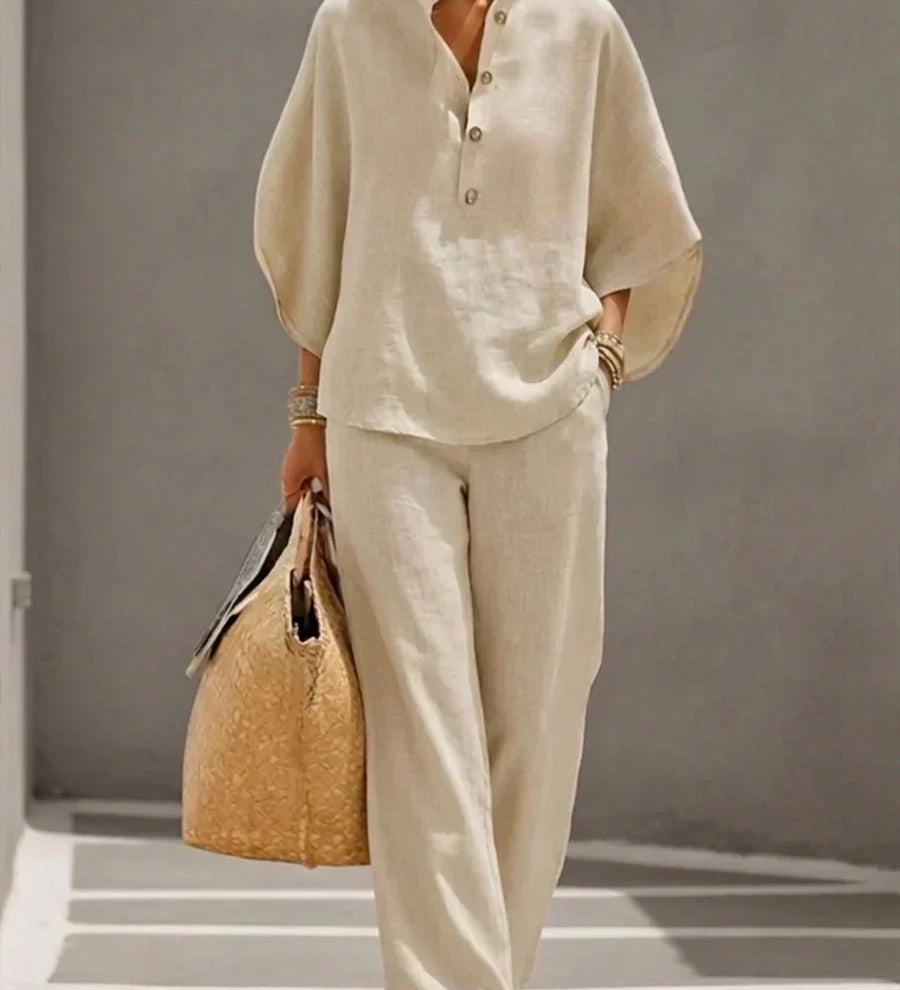 Maribel Linen-Blend Set