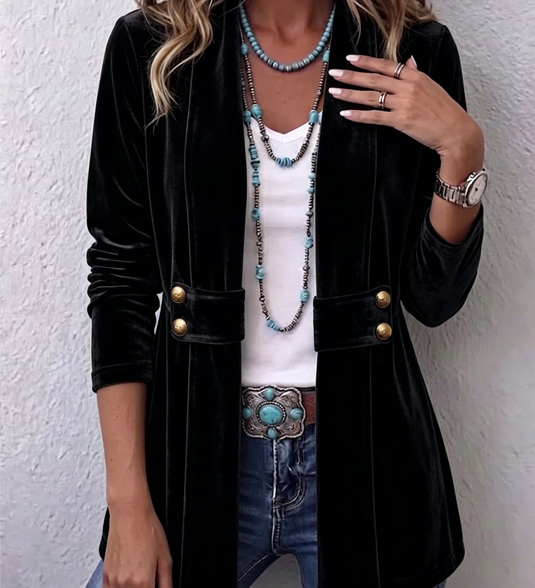 Snježana™ | Jacket with decorative buttons on the collar