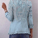 Katarina™ | Paisley print jacket with ruffles