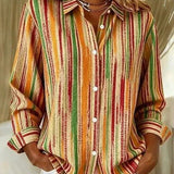 Judith | Multicolour Stripe Button-Up Shirt