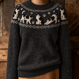 Kitty Print Long-Sleeve Top