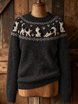 Kitty Print Long-Sleeve Top