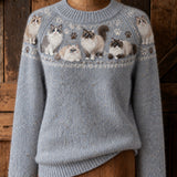 Nevenka™ | Cat motif sweater