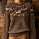Snowy Dog Print Jumper