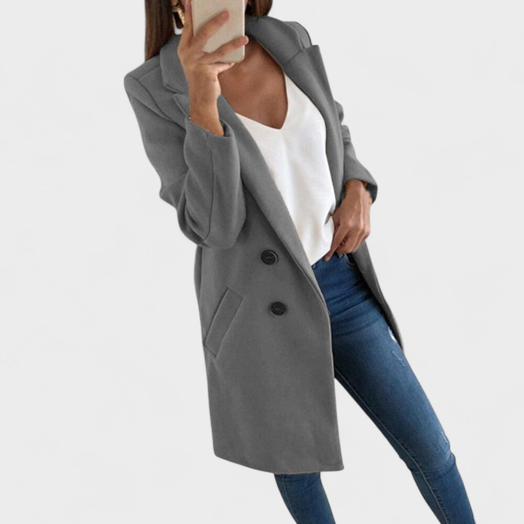 Andrea Cotton Two-Button Coat