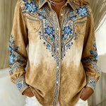 Western-inspired floral patterned collared shirt | Anne London