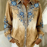 Western-inspired floral patterned collared shirt | Anne London