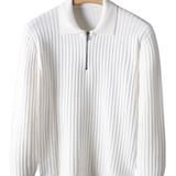 James | Striped Zip-Neck Jumper
